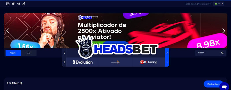 Jogos Disponíveis no Heads Bet Casino
